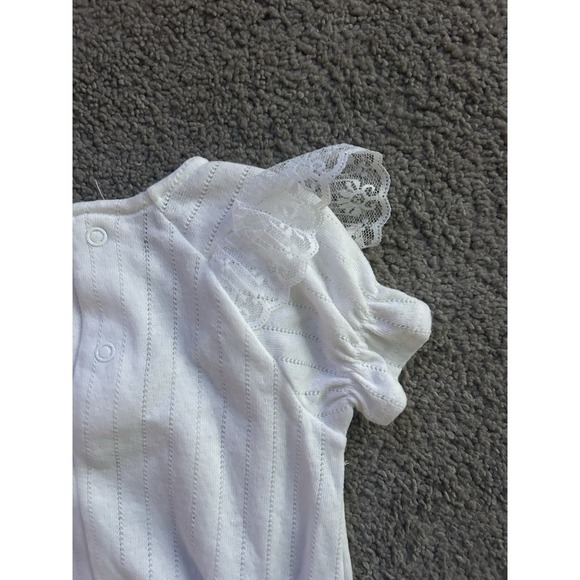 Vintage Baby Girl Buster Brown Pink Roses w Socks Romper Size 6-9 Months 90s NWT - Picture 8 of 9